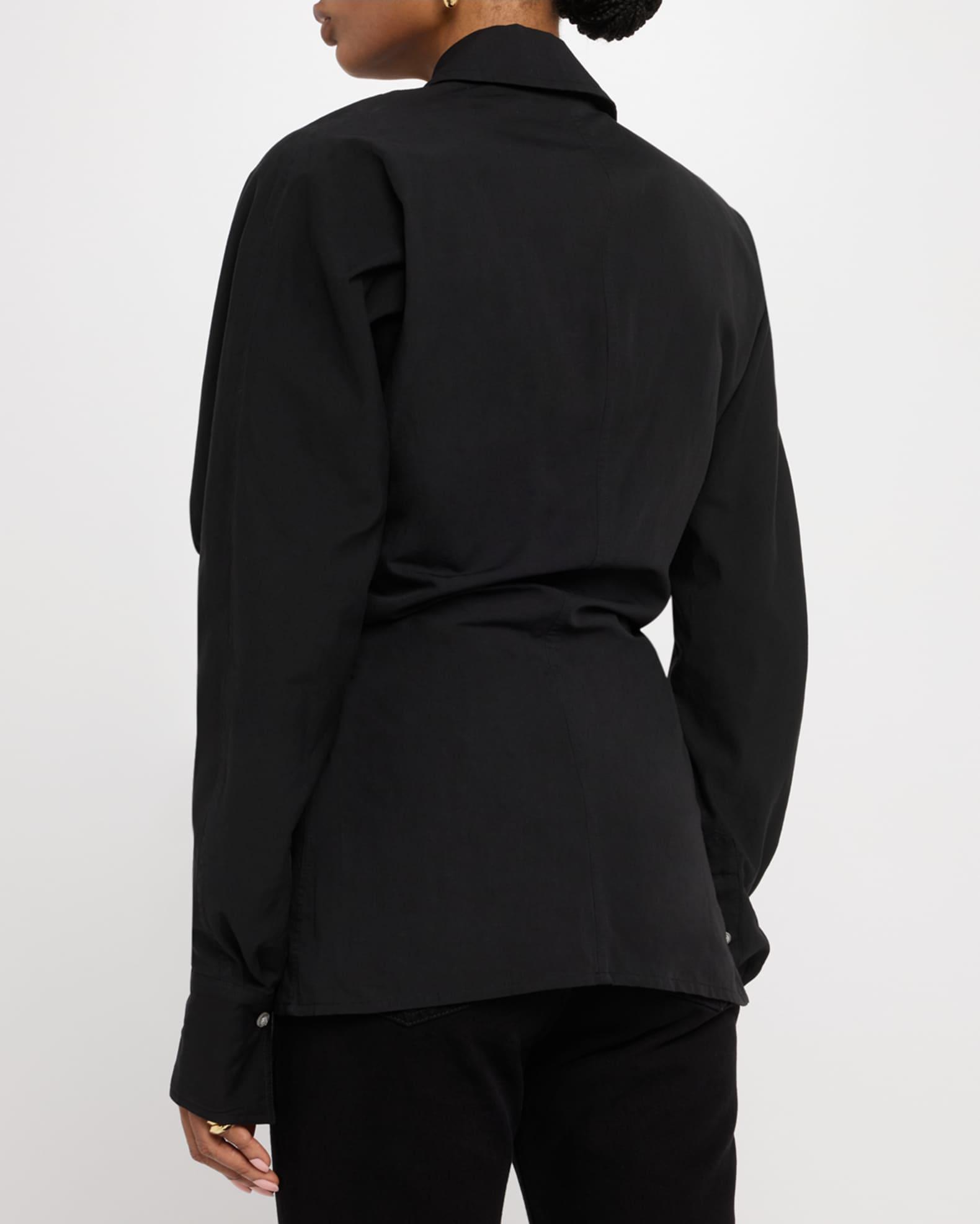 Batwing-Sleeve Wrap Blouse Product Image