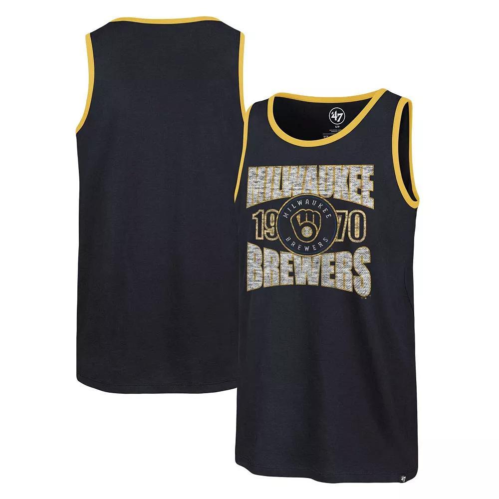 Men's '47 Navy Milwaukee Brewers Upload Franklin Tank Top,  Product Image