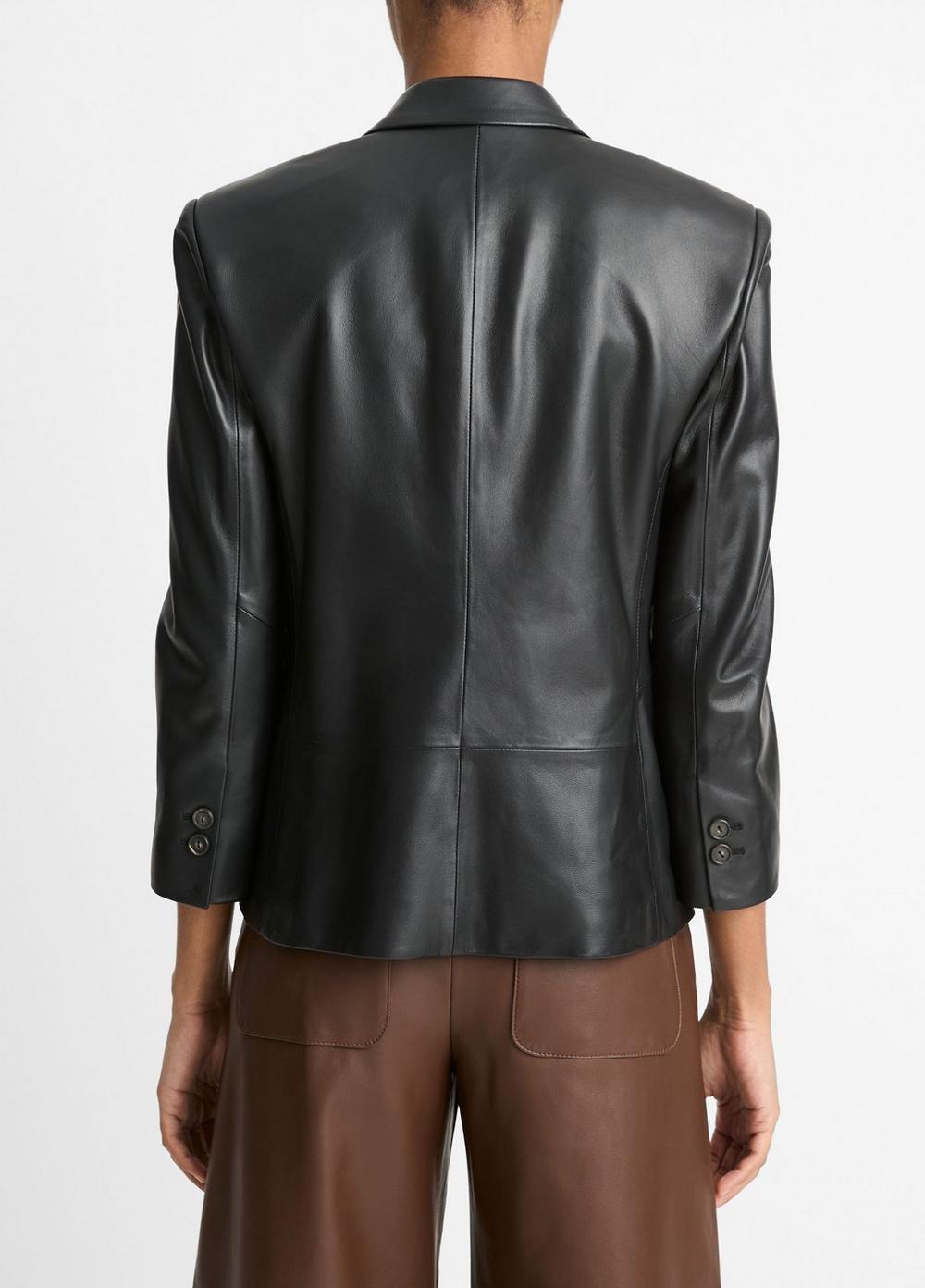 Leather Shrunken Blazer Product Image