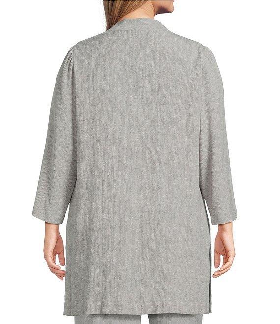 Kasper Plus Size Crinkle Open Front Duster Cardigan Product Image