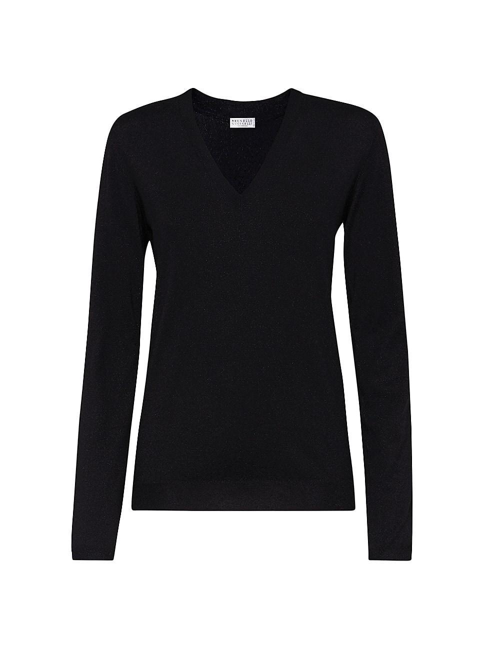 Womens Cashmere and Silk Sparkling Lightweight Sweater Product Image