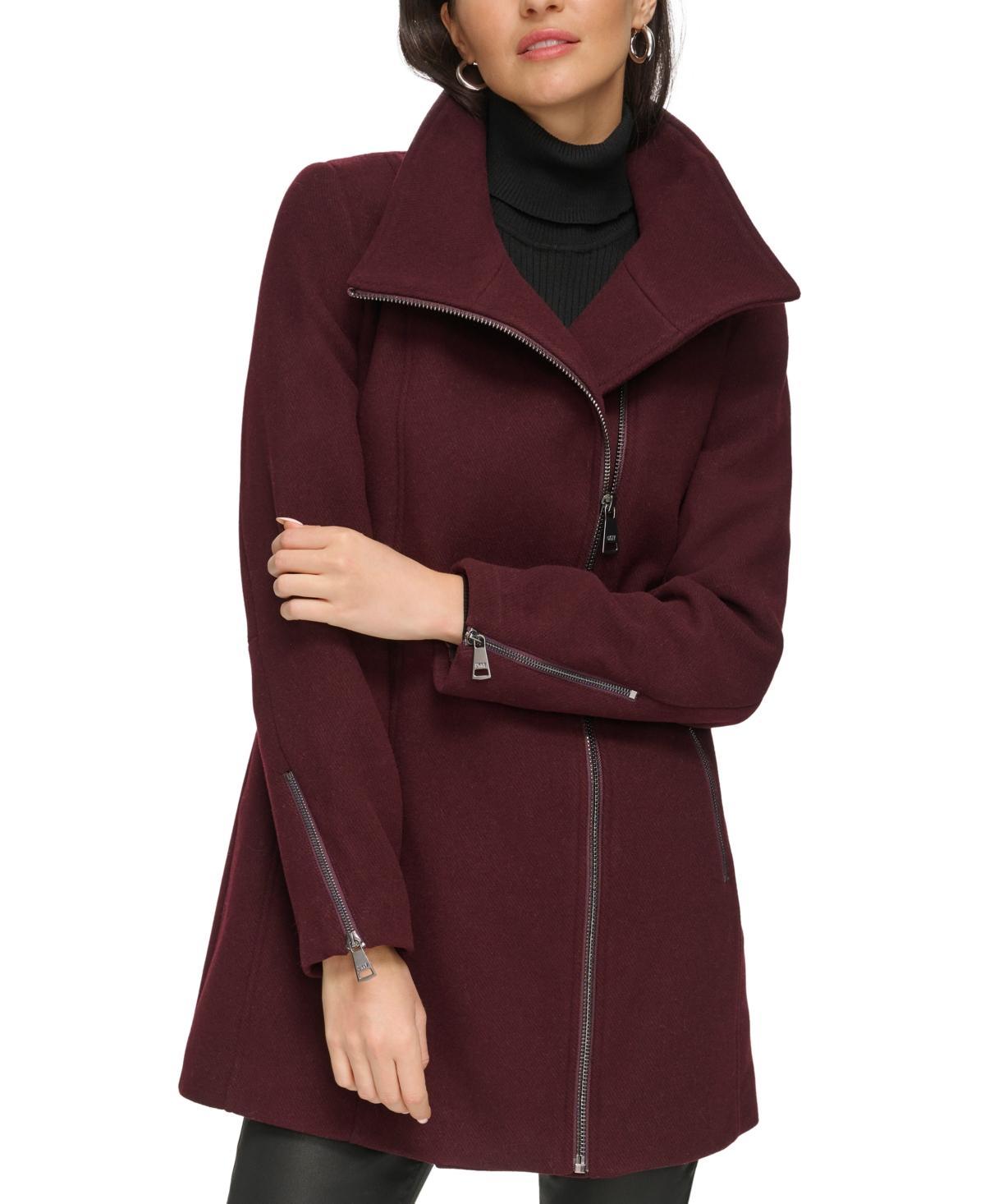 Dkny Womens Asymmetrical Zip Coat, Created for Macys Product Image