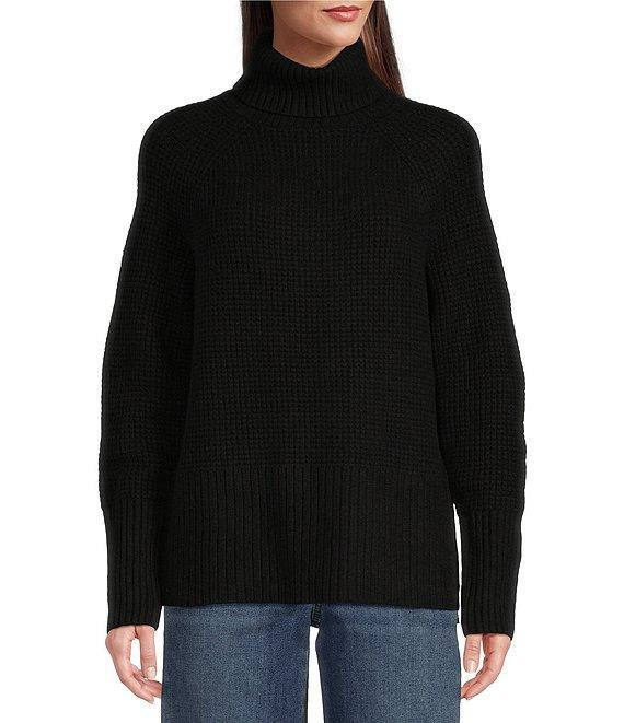 L.L.Bean SuperSoft Waffle Turtleneck Long Sleeve Ribbed Sweater Product Image