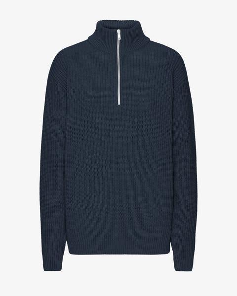 Merino Quarter Zip - Navy Blue Product Image