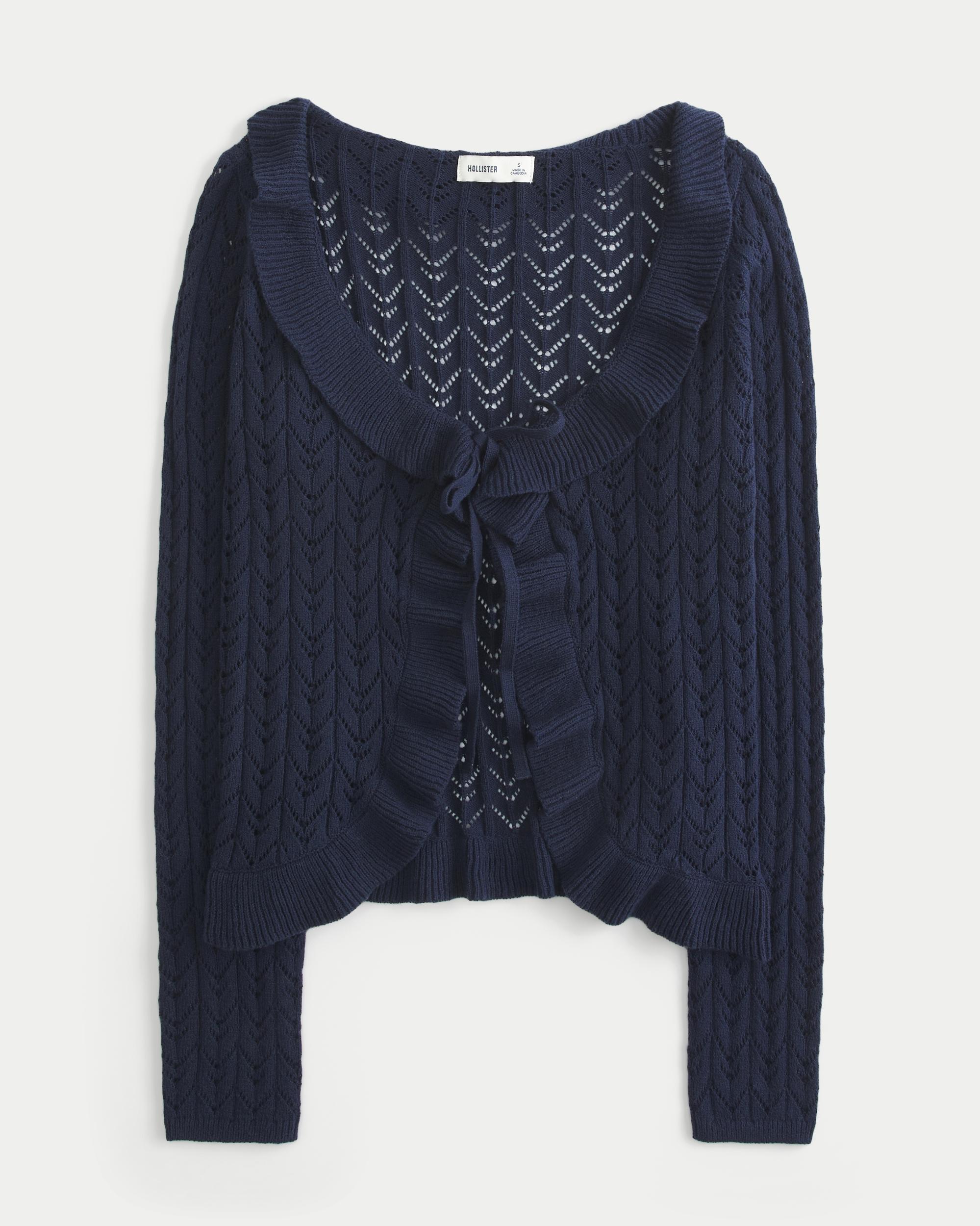 Ruffle Tie-Front Cardigan Product Image