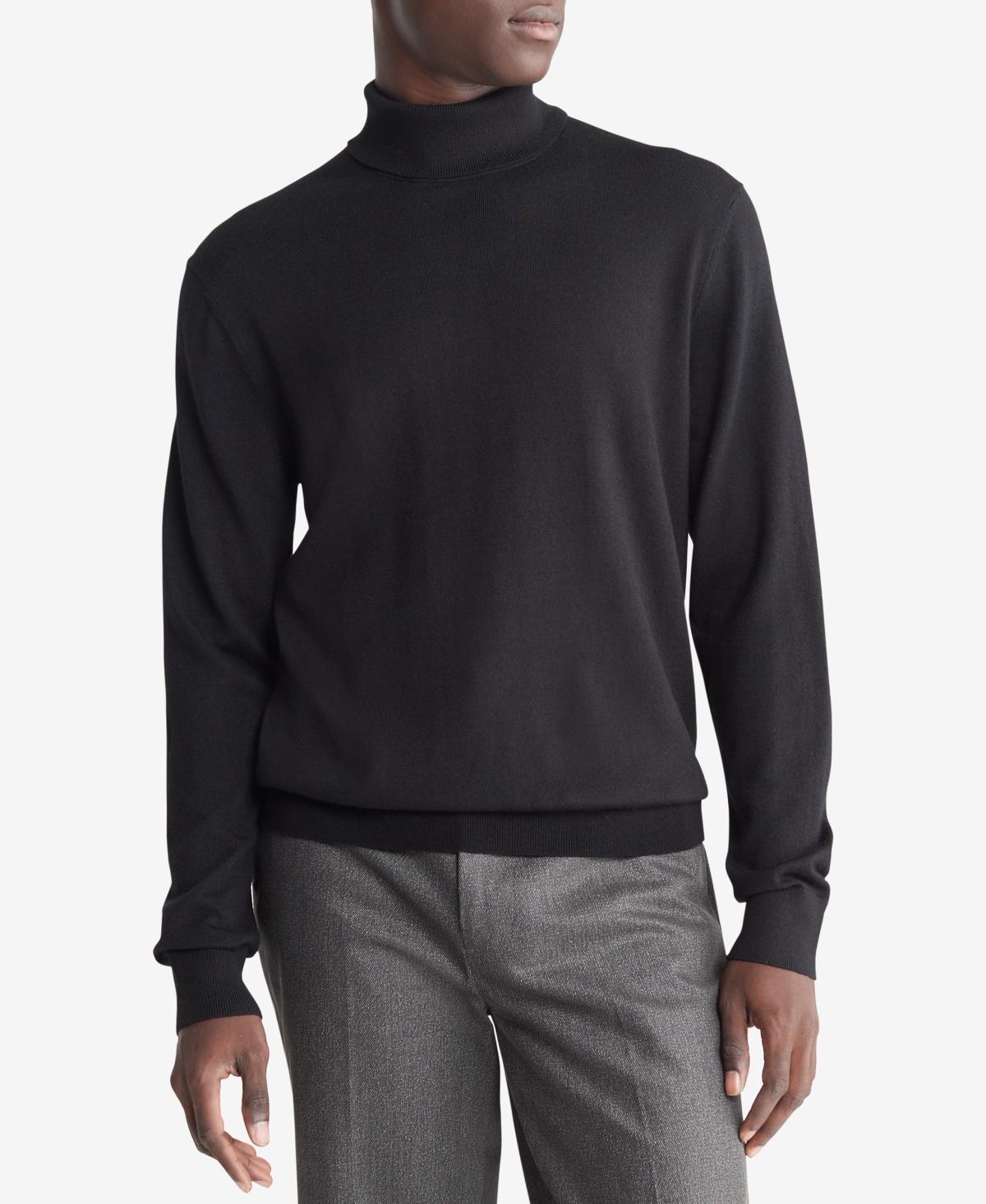 Calvin Klein Mens Extra Fine Merino Blend Turtleneck Sweater - Black - S Product Image