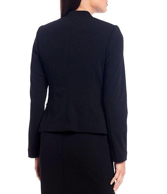 Calvin Klein Petite Size Scuba Crepe Long Sleeve Open Front Jacket Product Image