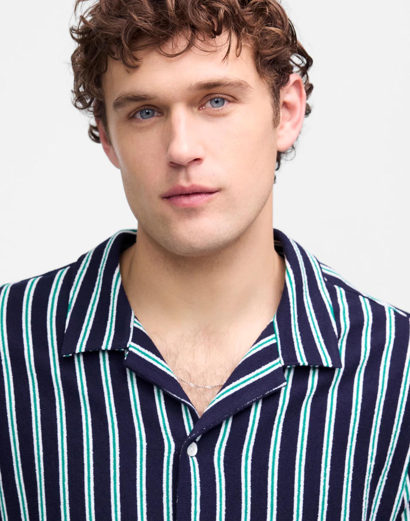 The Textured Knit Camp-Collar Shirt Product Image