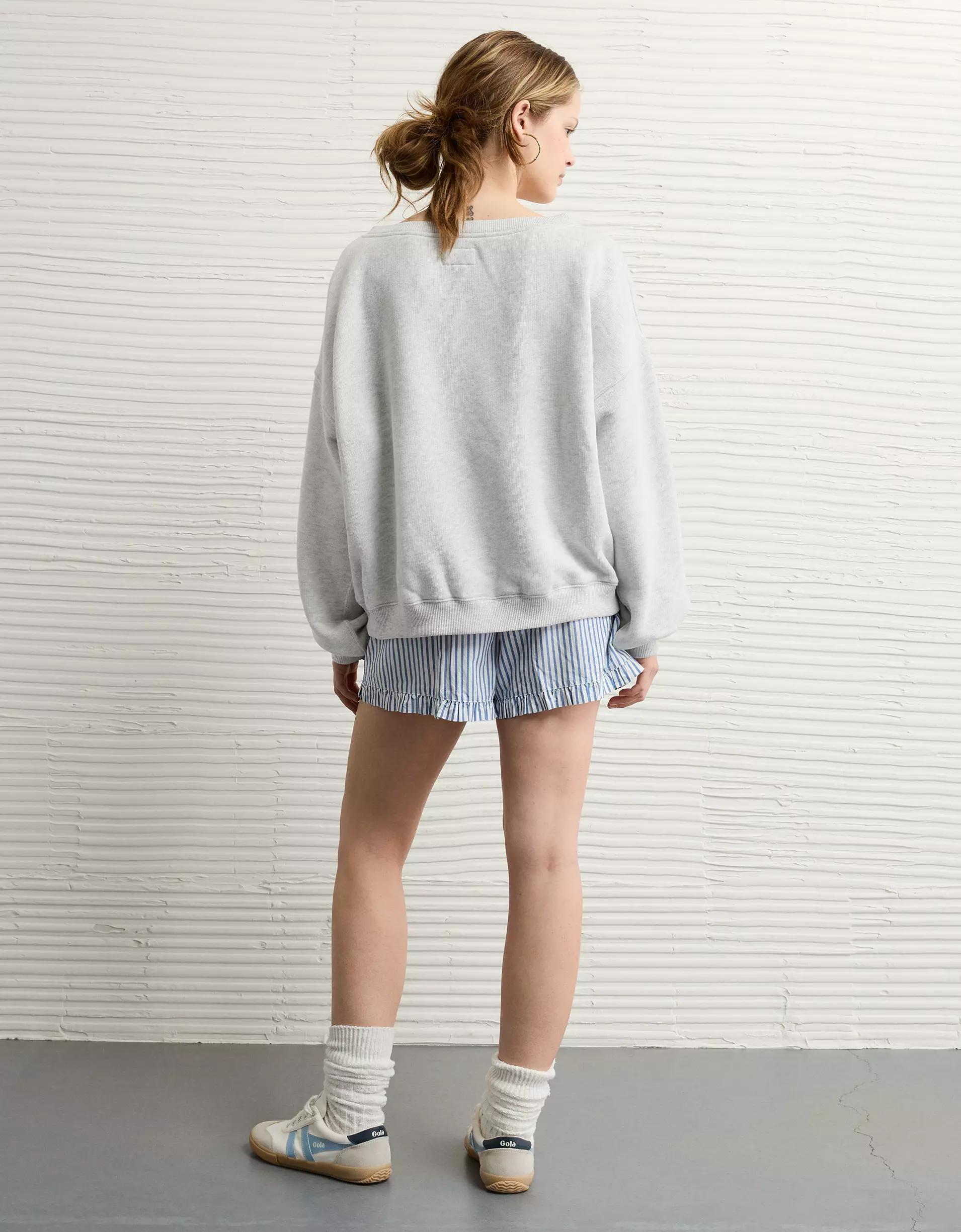 AE Off The Shoulder Destination Graphic Sweatshirt Product Image