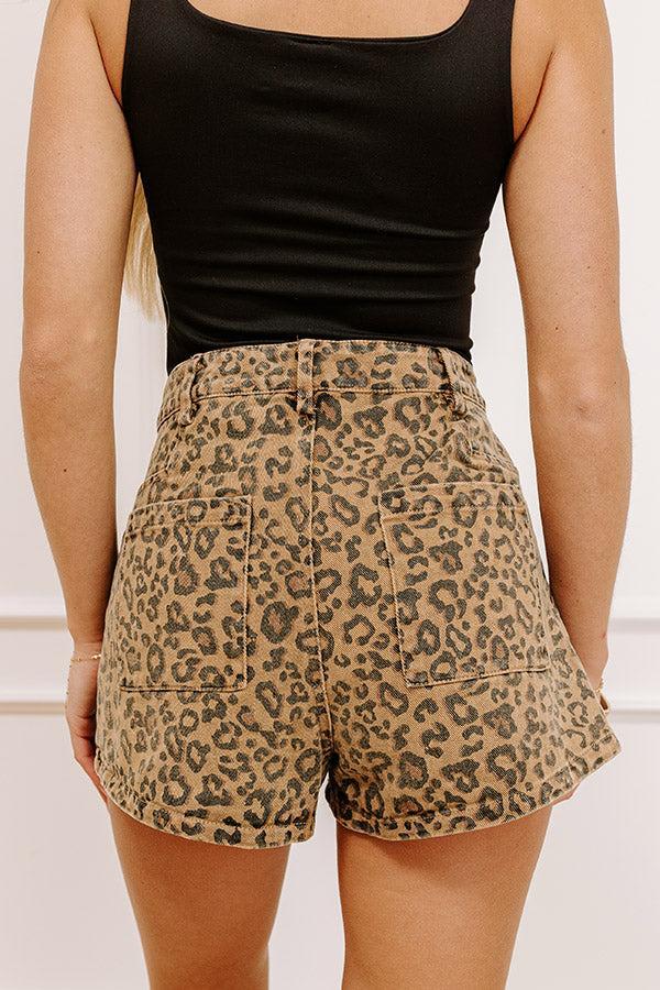 The Lisa High Waist Leopard Shorts Product Image