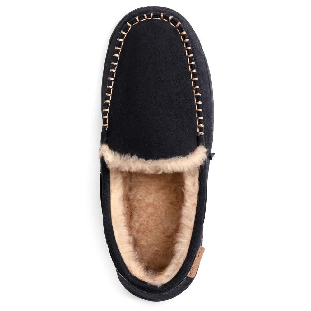 RockDove Men's Carter Faux Fur Lined Microsuede Moc Slipper Product Image