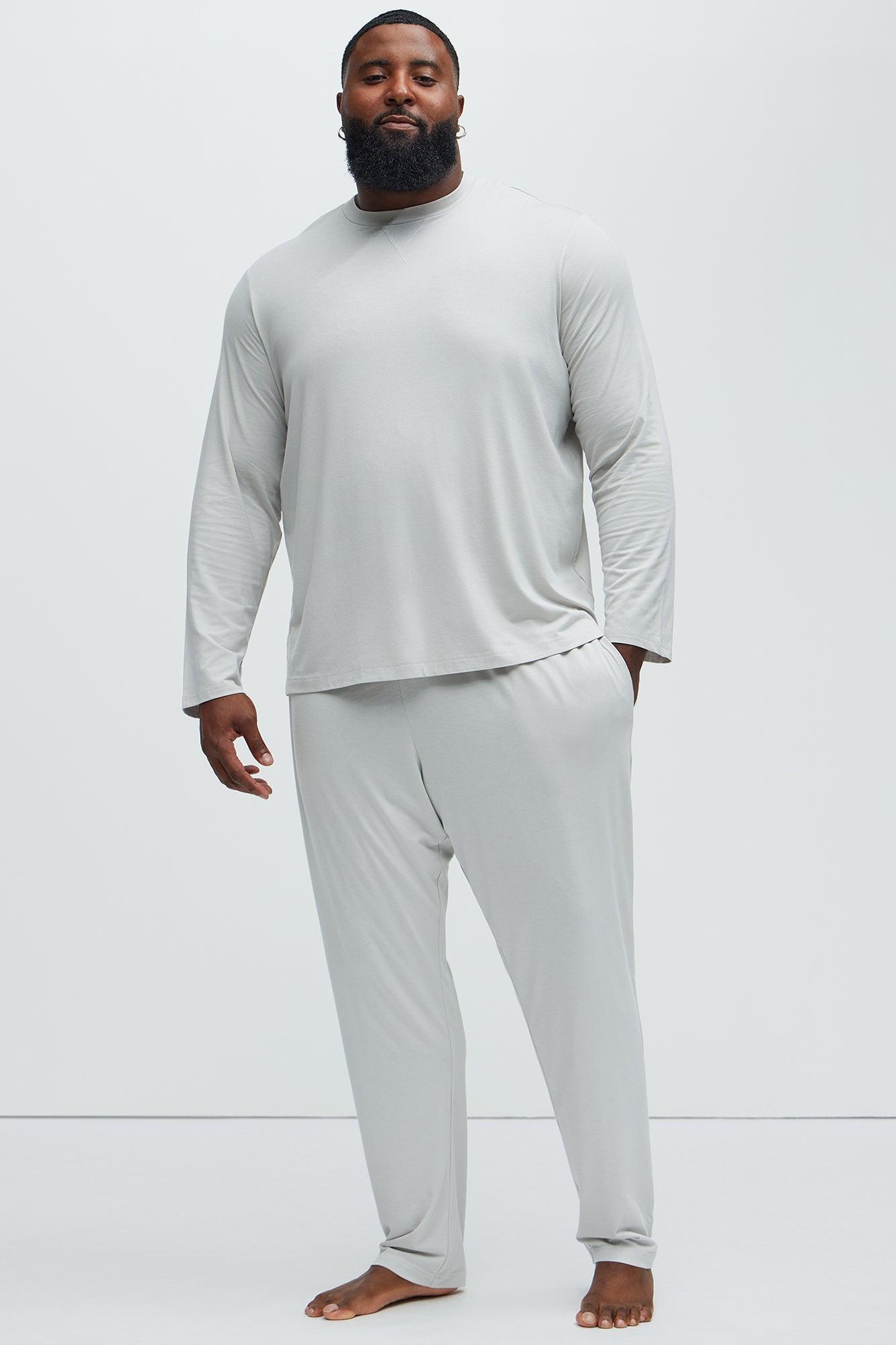 Essential Modal Lounge Long Sleeve Tee - Grey Product Image