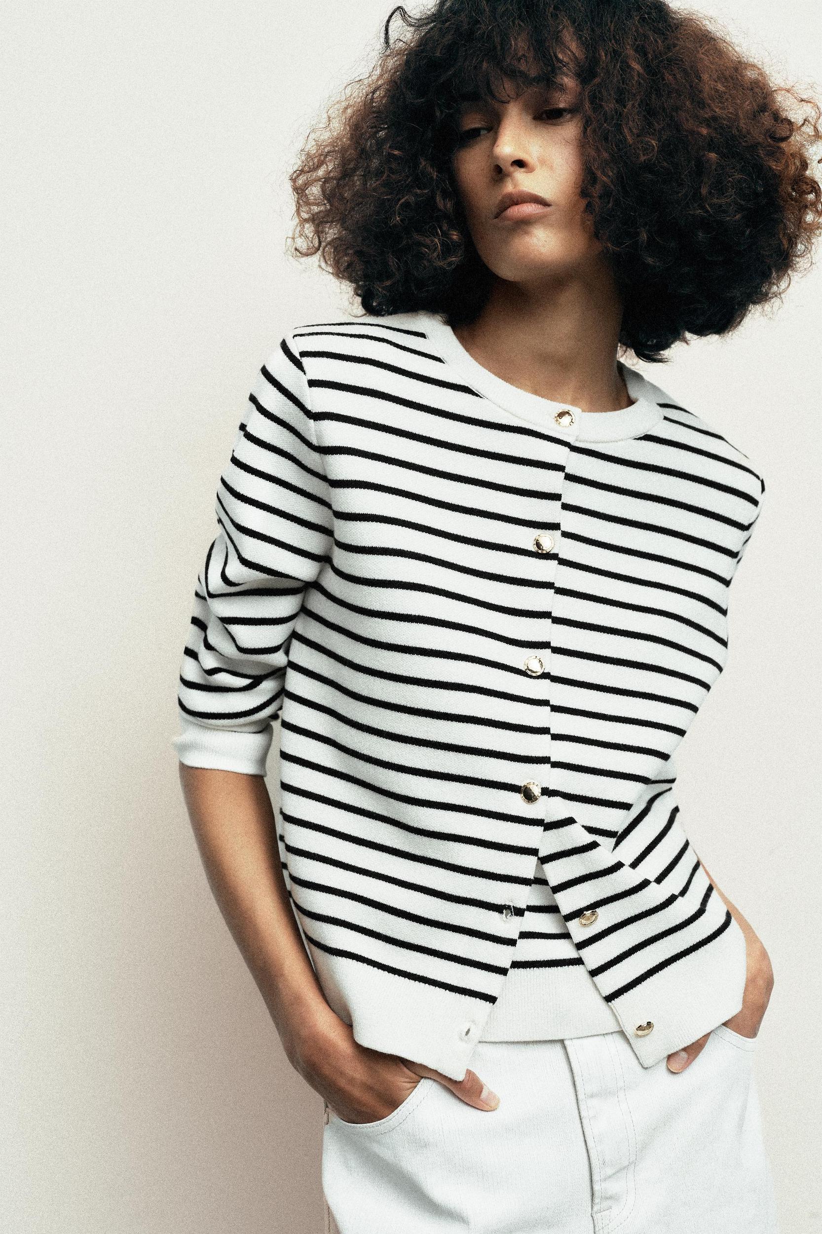 STRIPED KNIT TOP Product Image