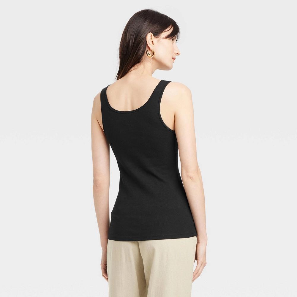 Womens Slim Fit Layered Tank Top - A New Day Black XS Product Image