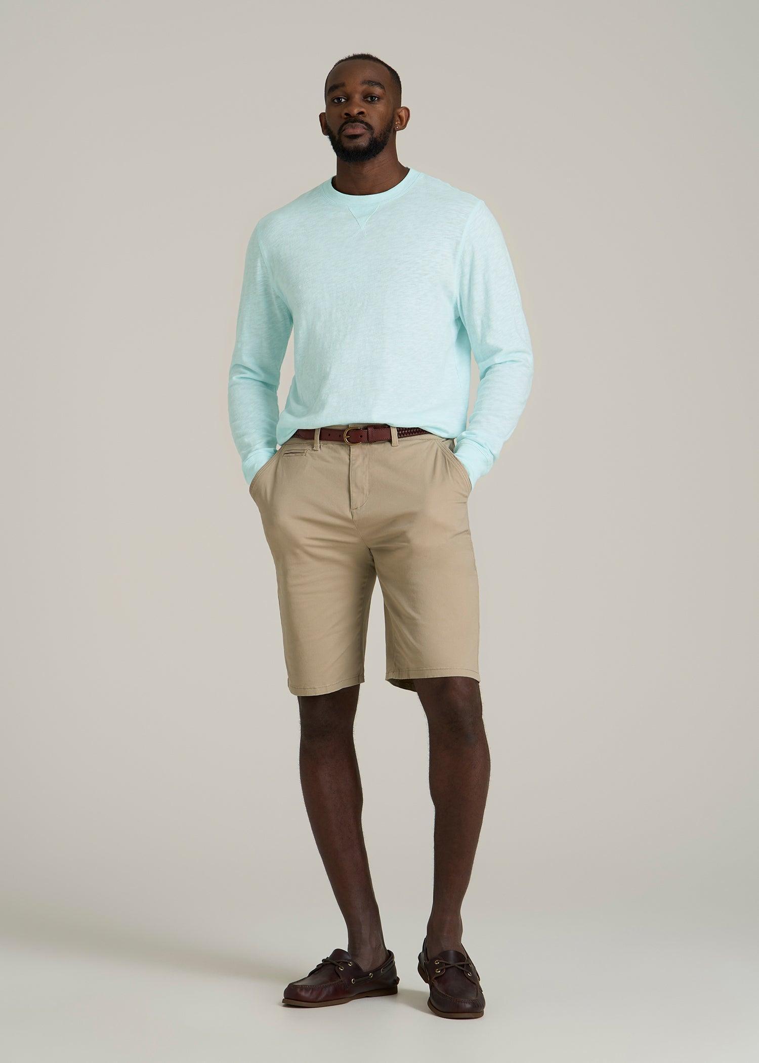 Sunwashed Slub Crewneck for Tall Men in Saltwater Male Product Image