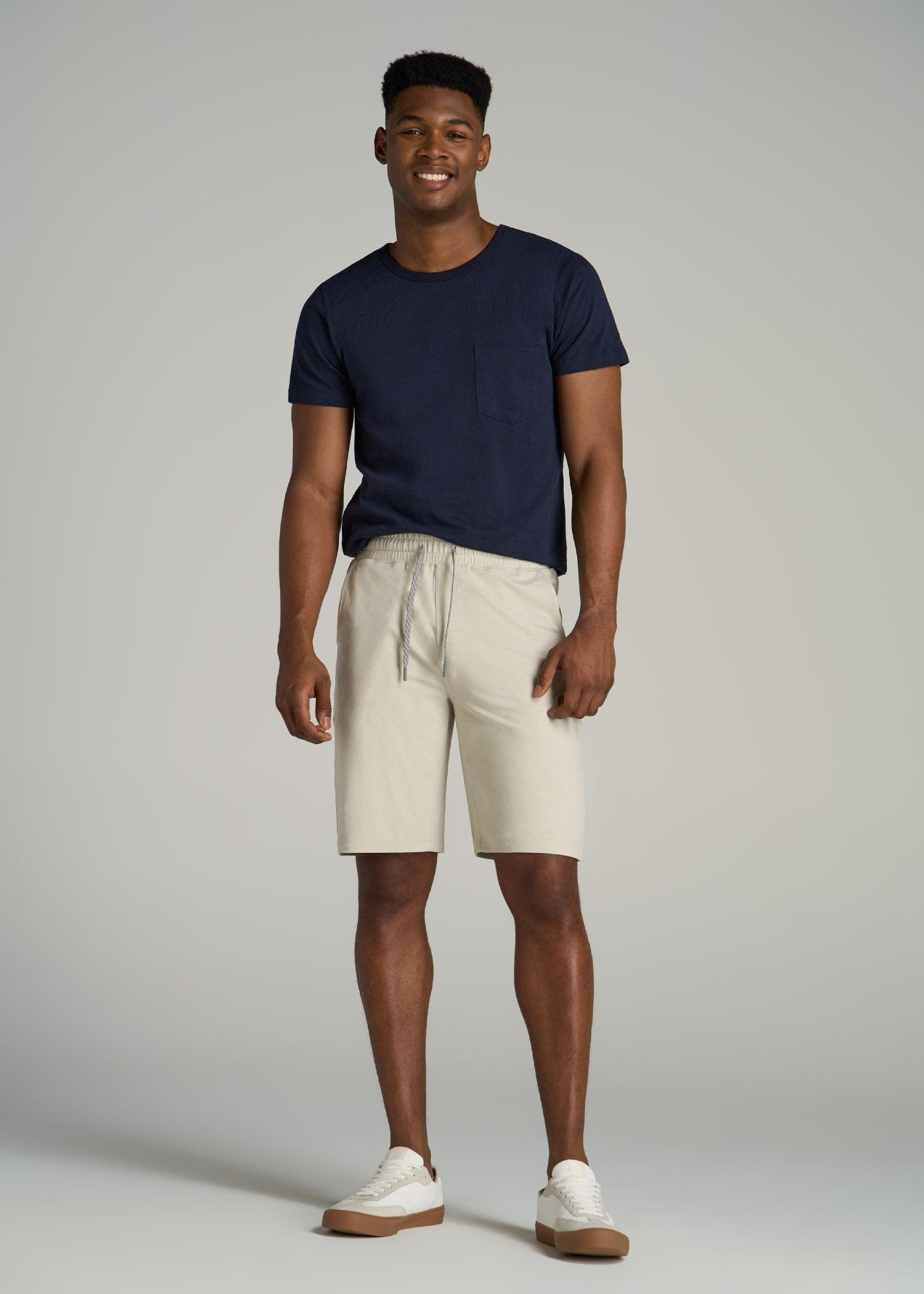 Weekender Stretch Lounge Shorts for Tall Men in Stone Heather Male Product Image