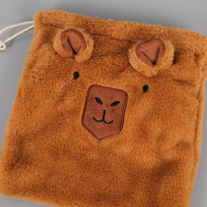 Capybara Chenille Drawstring Pouch (Various Designs) Product Image