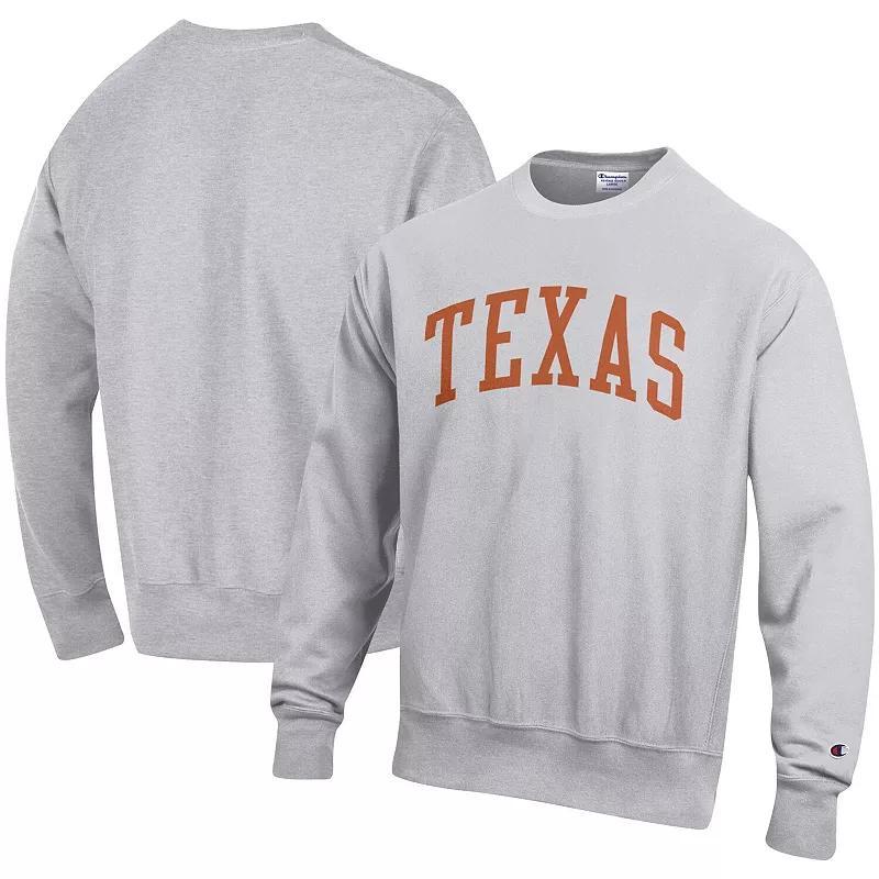 Mens Champion Heathered Gray Texas Longhorns Arch Reverse Weave Pullover Sweatshirt Product Image