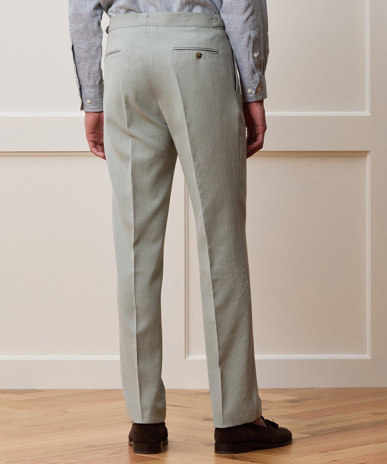 Italian Sueded Linen Side Tab Trouser Product Image