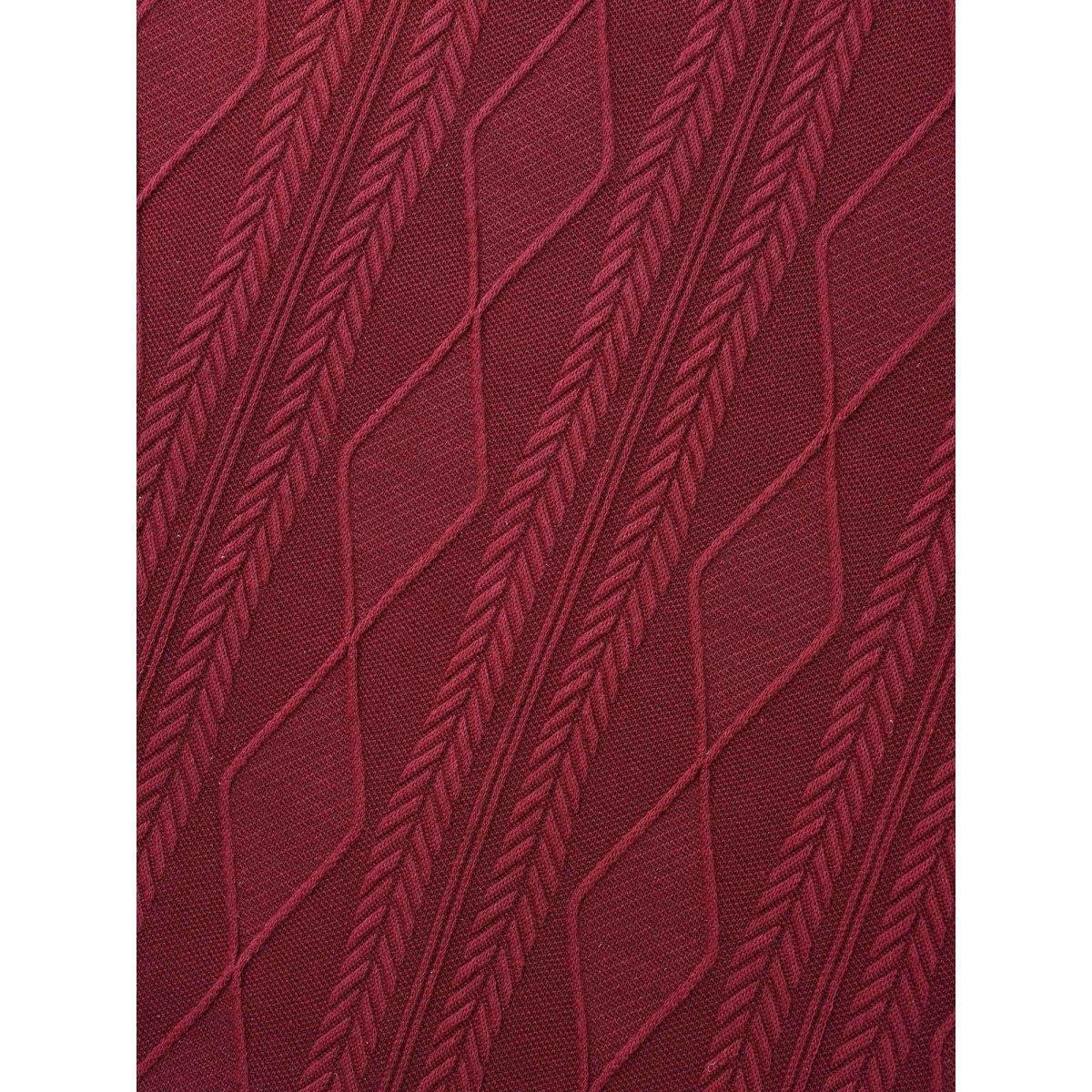 Plus Size Textured Knit Fit-And-Flare Midi Dress Burgundy Women Leisure Texture Round Neck Long Sleeve Curvy BloomChic 26/4X Product Image