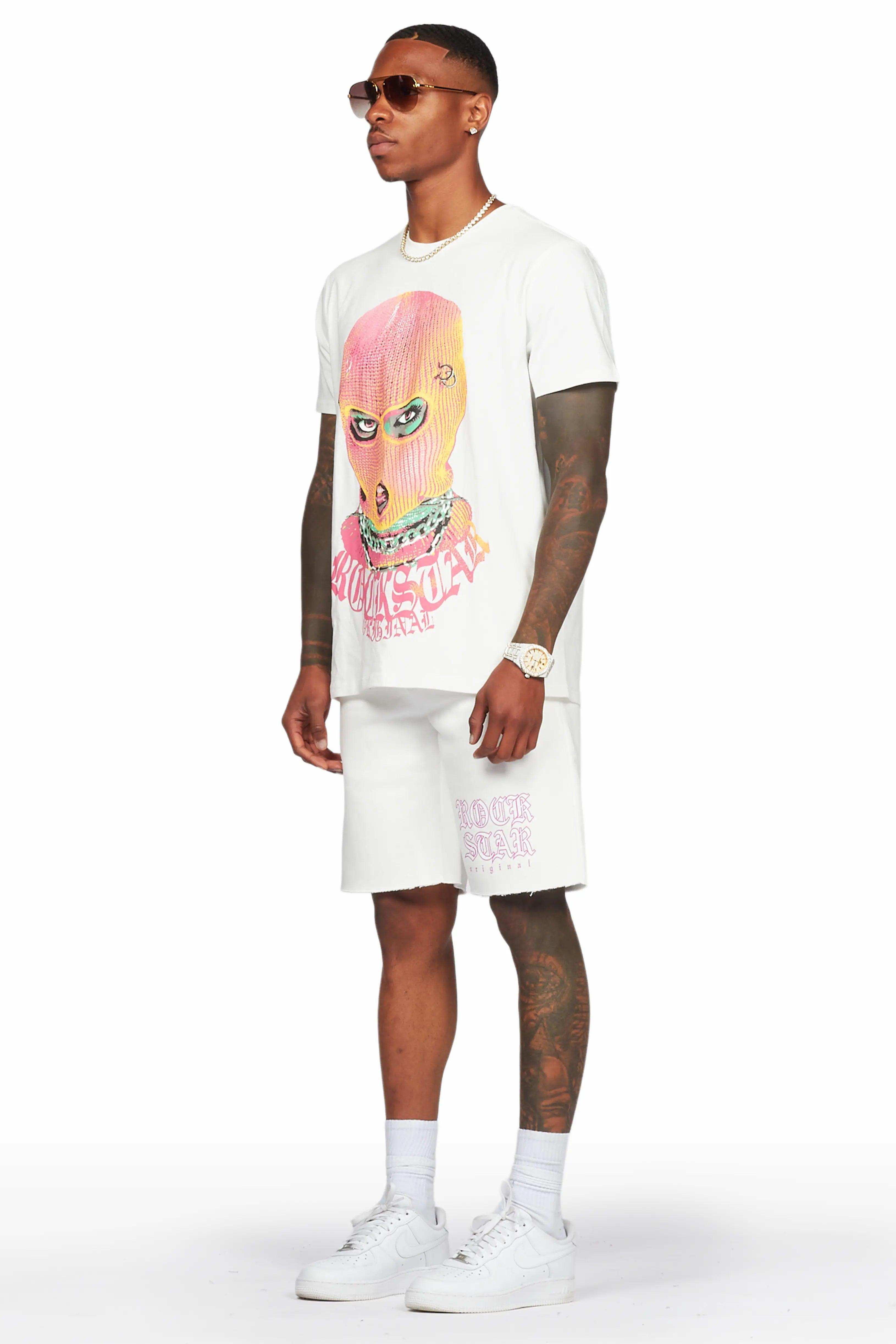 Wizzurd White T-Shirt/Short Set Male Product Image