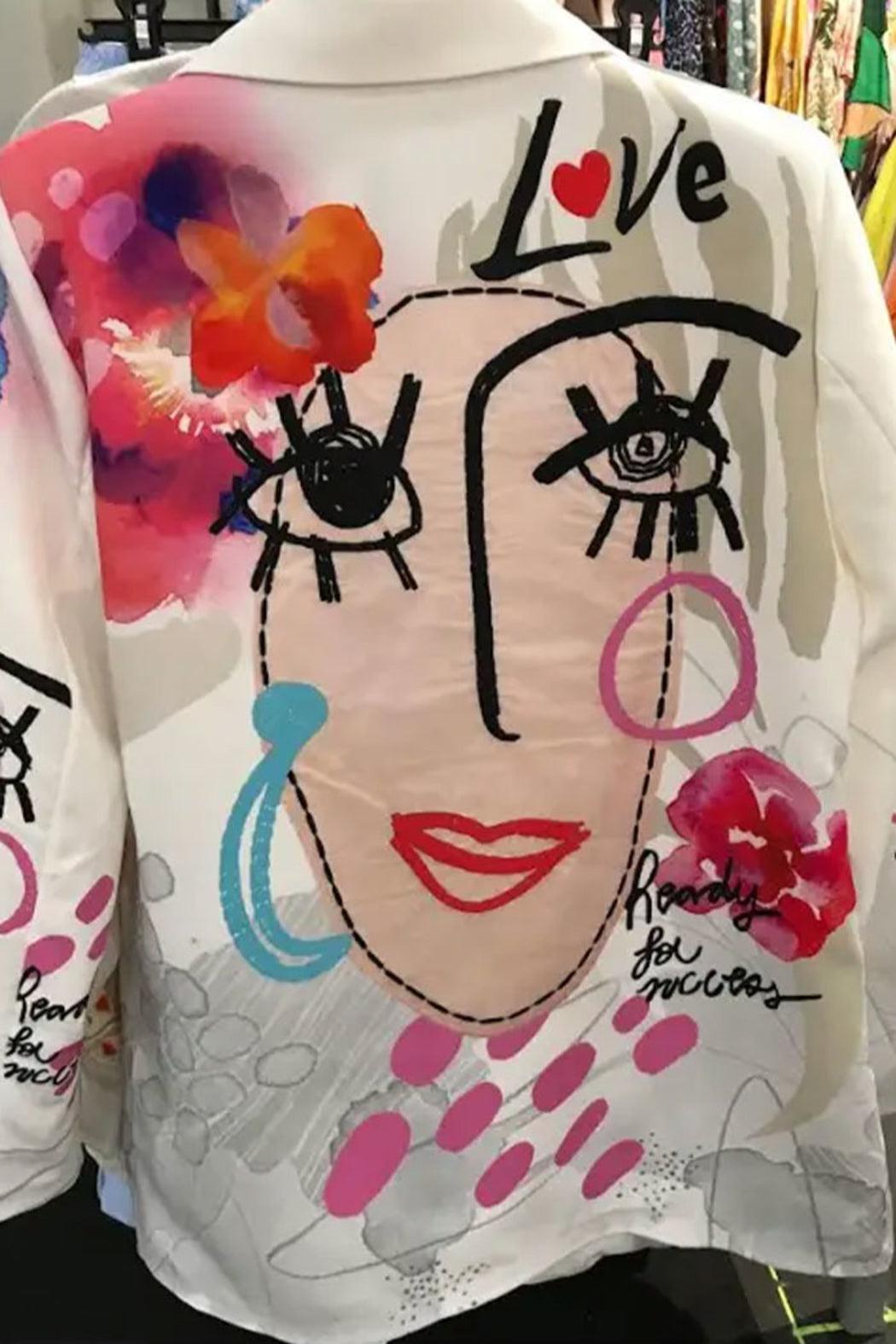 Italian Picasso Print Blazer Product Image