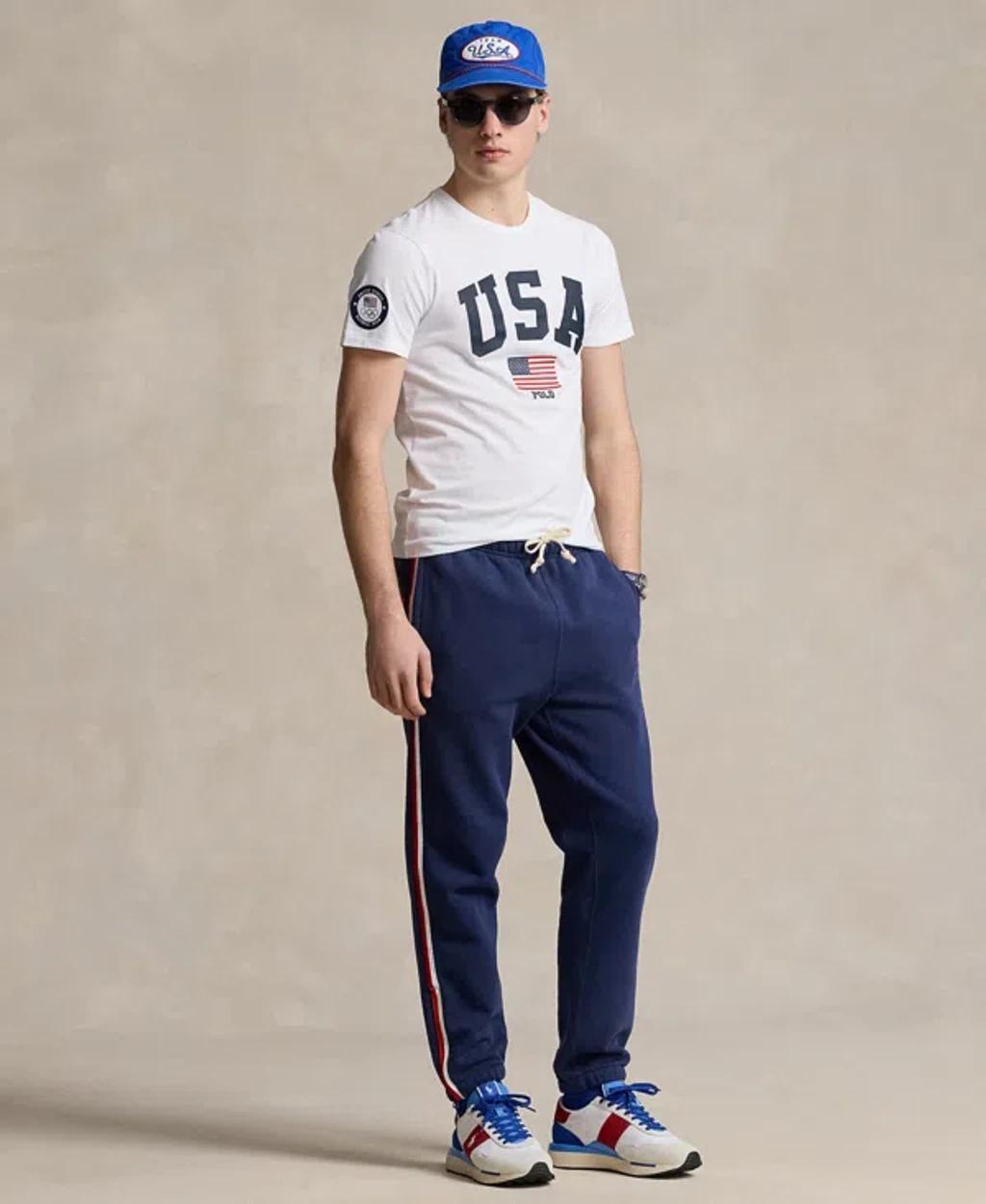 POLO RALPH LAUREN Men's Team Usa Custom Slim-fit Graphic T-shirt In White Product Image