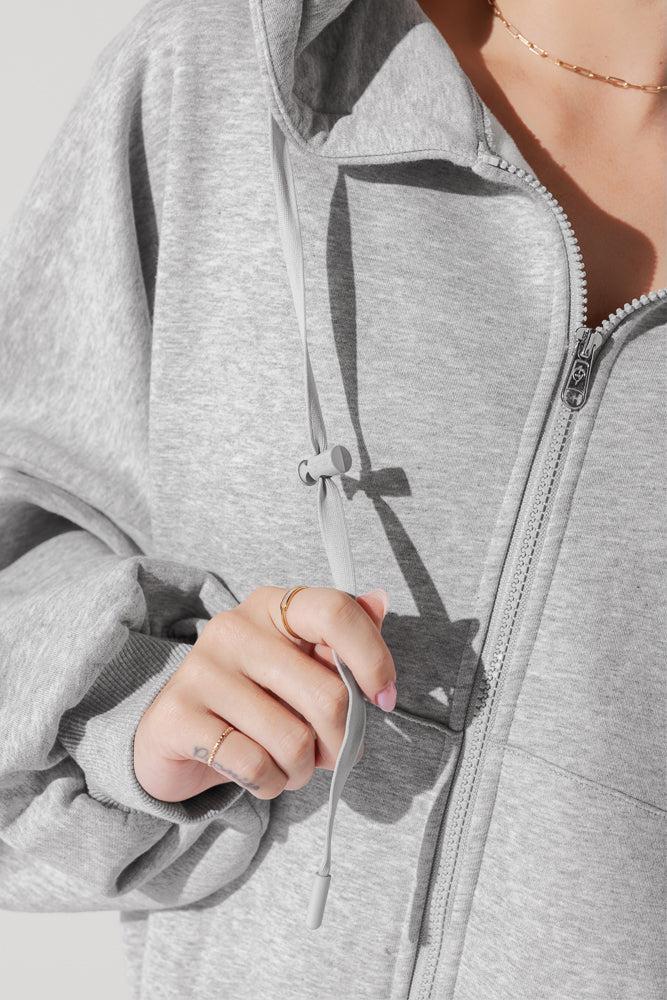 Zip Cloud Hoodie - Heather Grey Product Image