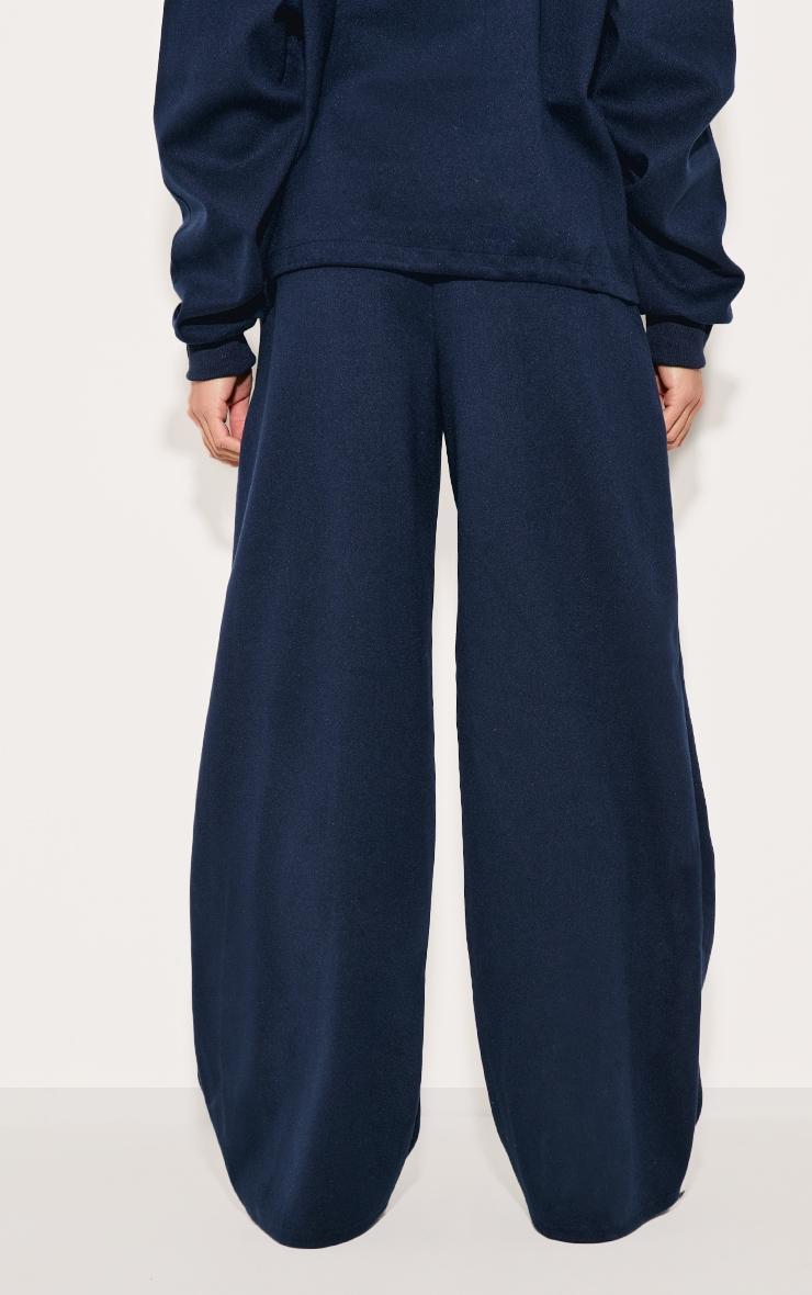 Navy Heavy Brushed Wide Leg Pants Product Image