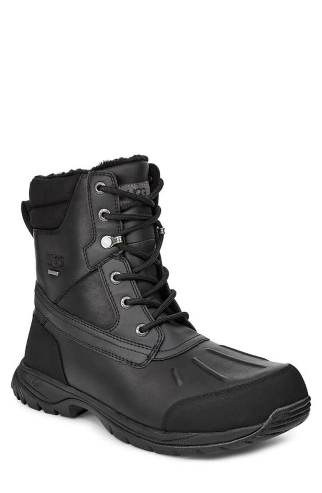 UGG Men's Butte Waterproof Leather Cuffed Boots In Black Product Image