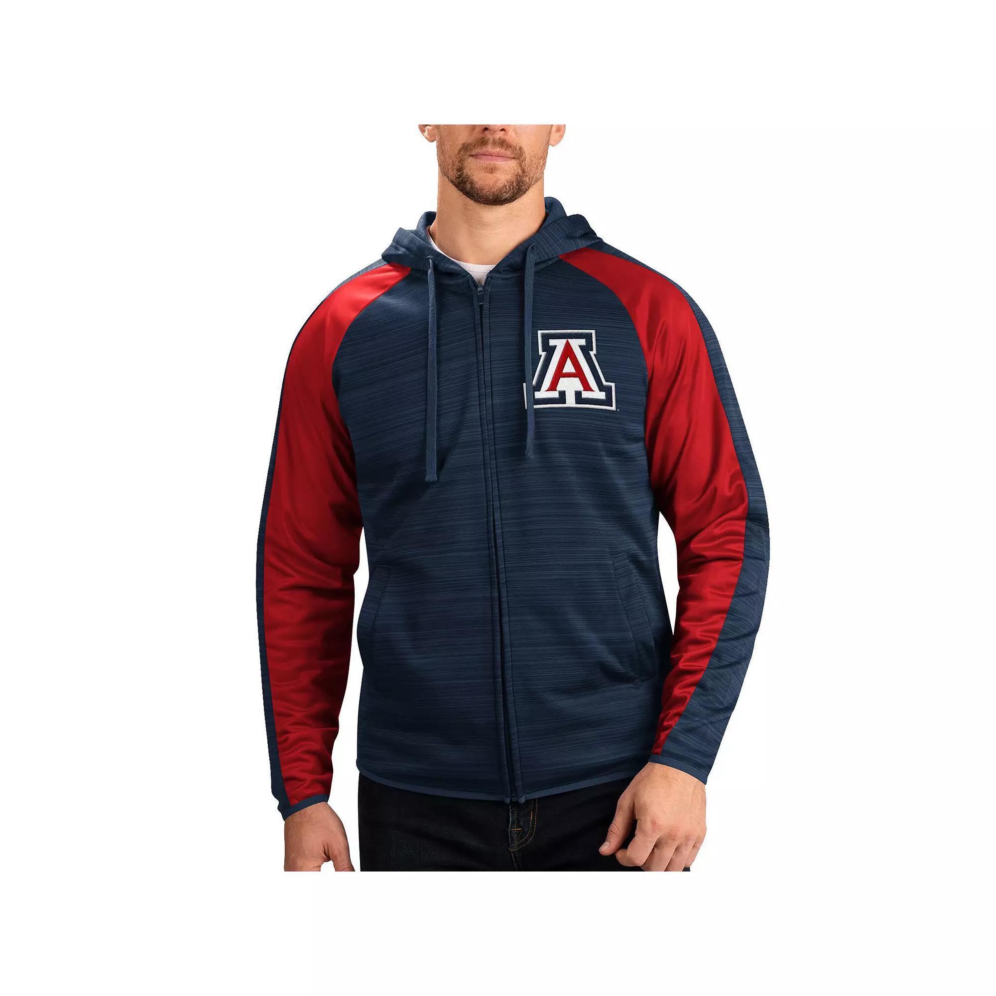 Men's G-III Sports by Carl Banks Navy Arizona Wildcats Neutral Zone Raglan Full-Zip Track Jacket Hoodie, Size: Large, Blue Product Image