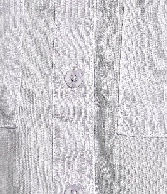 Cloth & Stone Woven Rolled Short Sleeve Point Collar Top Product Image