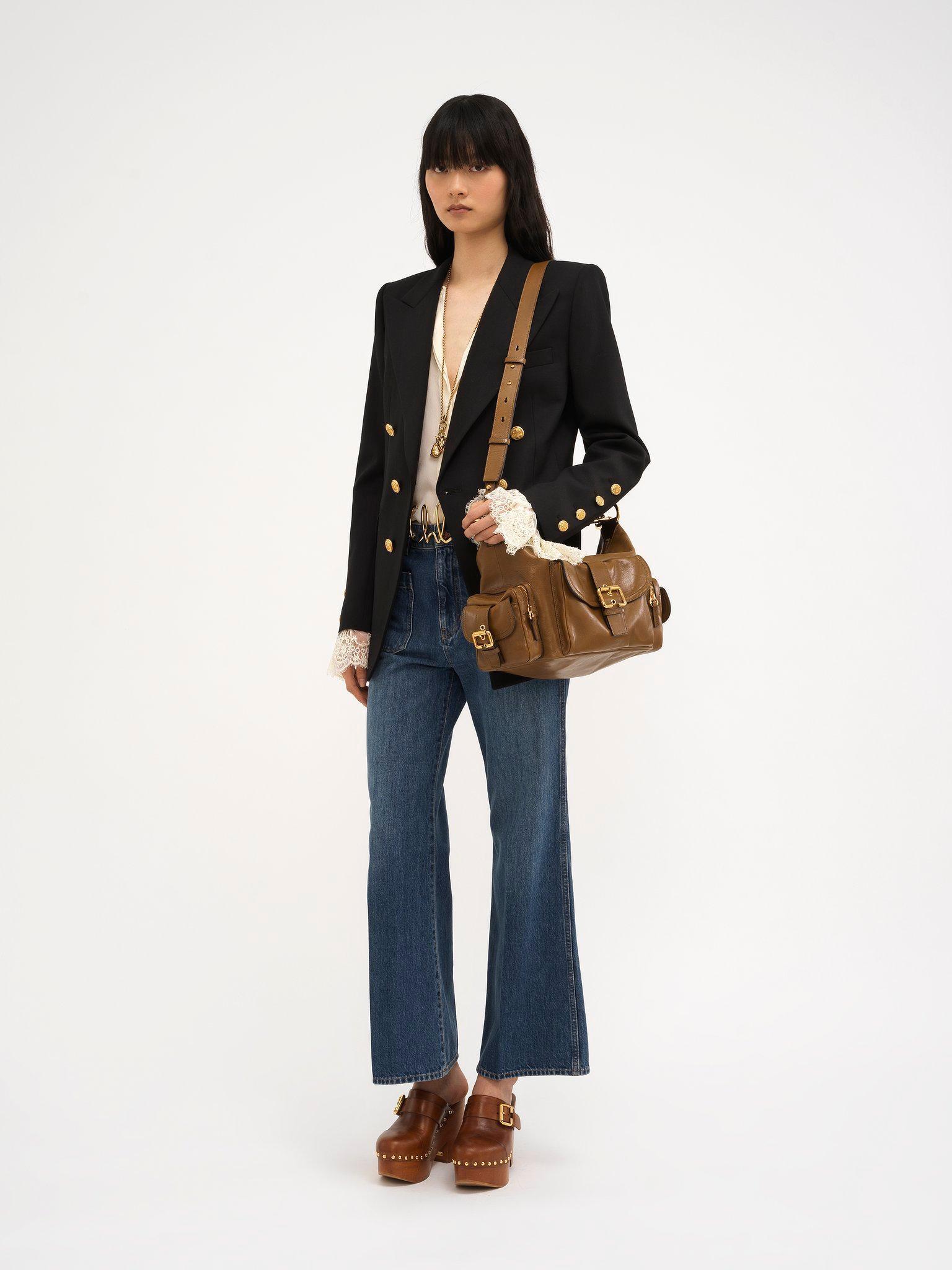 Cropped bootcut jeans in denim Product Image