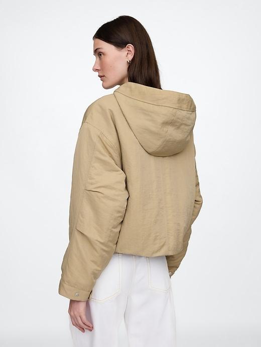 Hooded Nylon Cropped Jacket Product Image