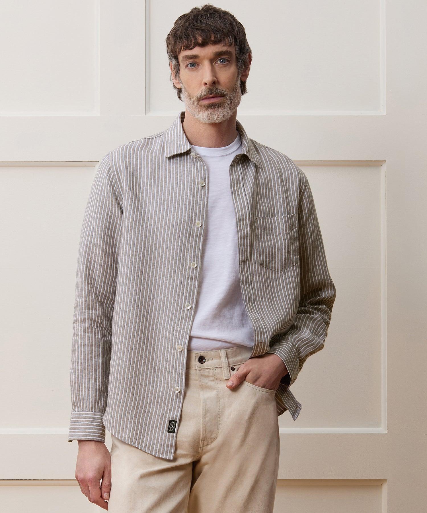 Slim Sea Soft Irish Linen Point Collar Shirt Product Image