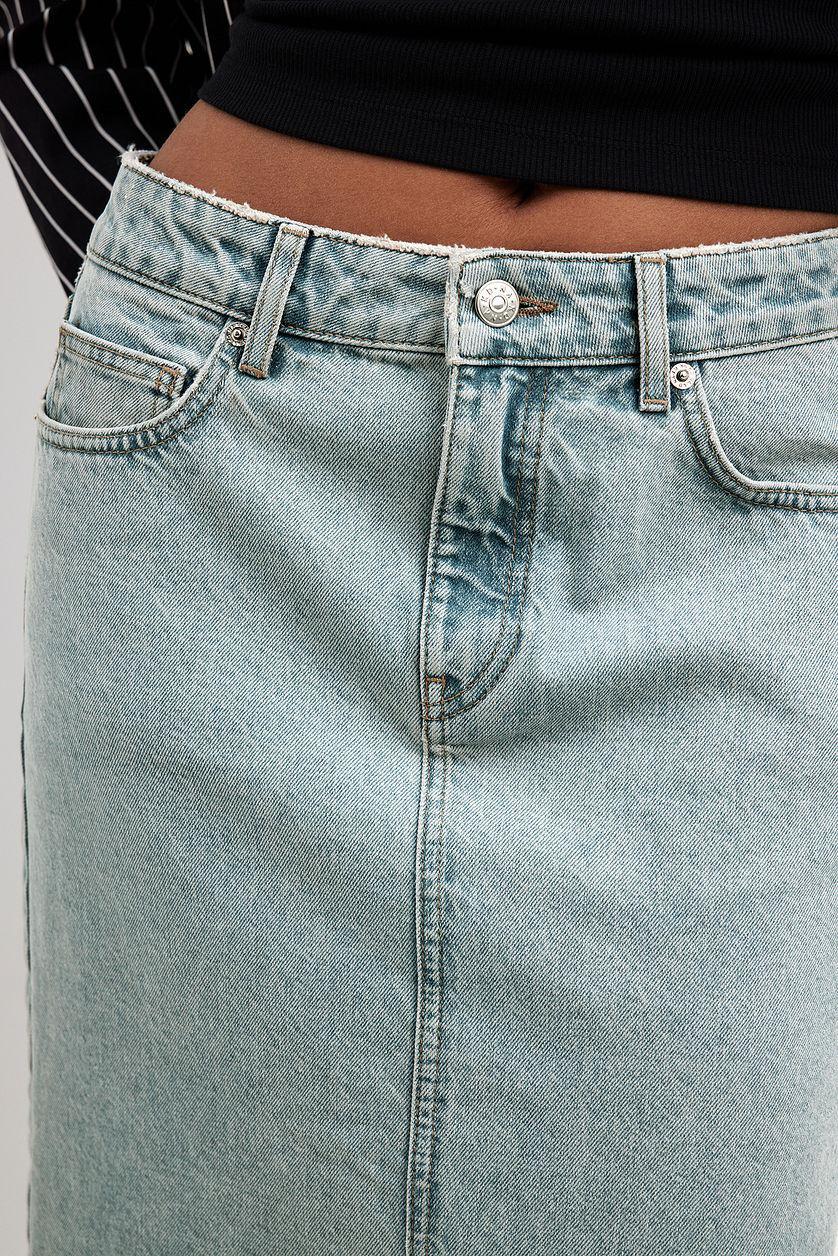 Denim Wide Maxi Skirt Product Image