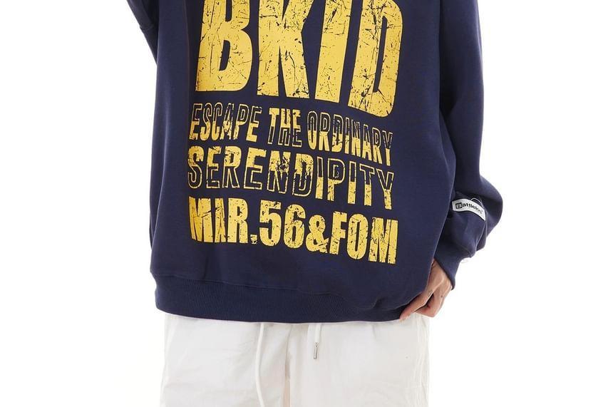 Lettering Oversized Hoodie Product Image