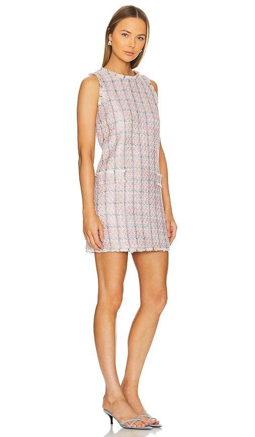 Florian Tweed Shirtdress In Tan Dusty Pink Blue Product Image