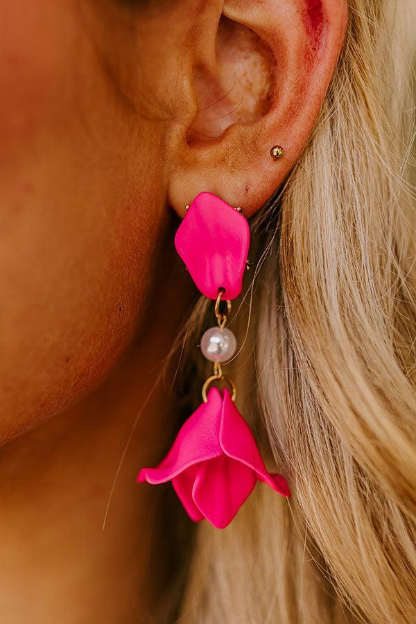 Chic And Sincere Earrings In Fuchsia Product Image