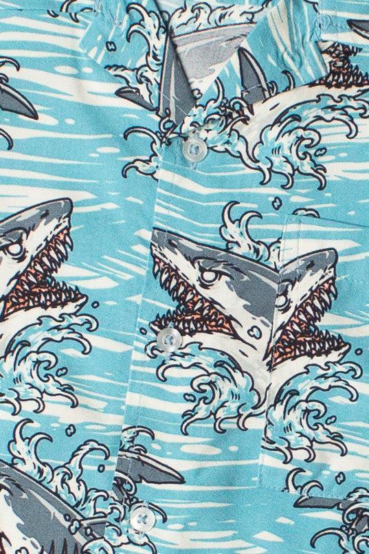 Shark Attack Button Up Shirt Product Image
