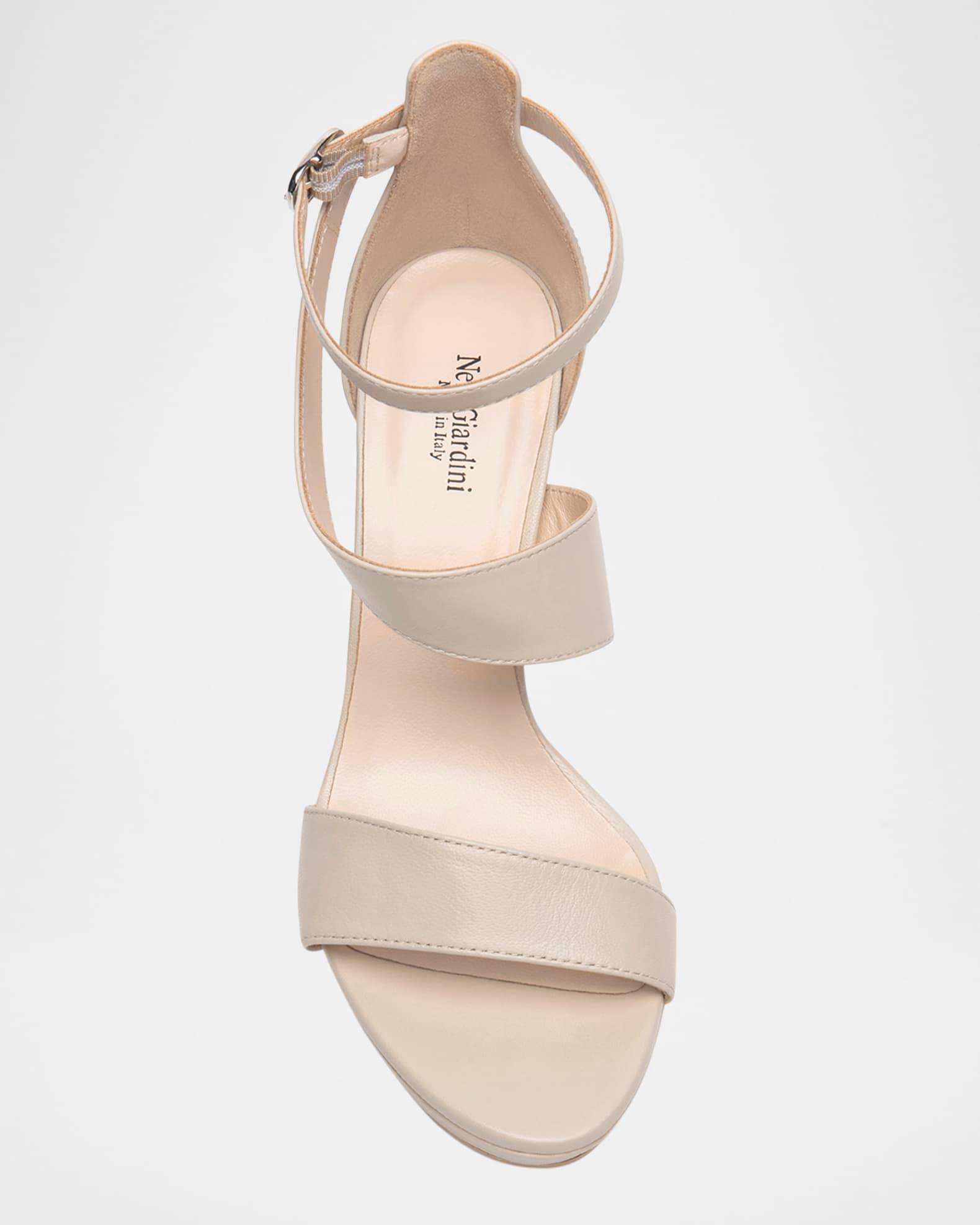 Leather Ankle-Strap Platform Sandals Product Image