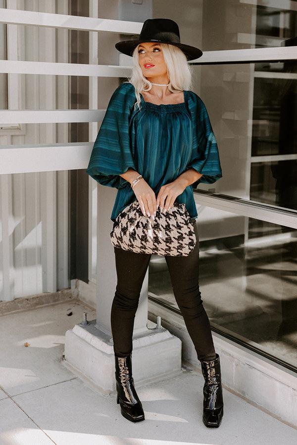 Ideal Day Shift Top In Teal Product Image