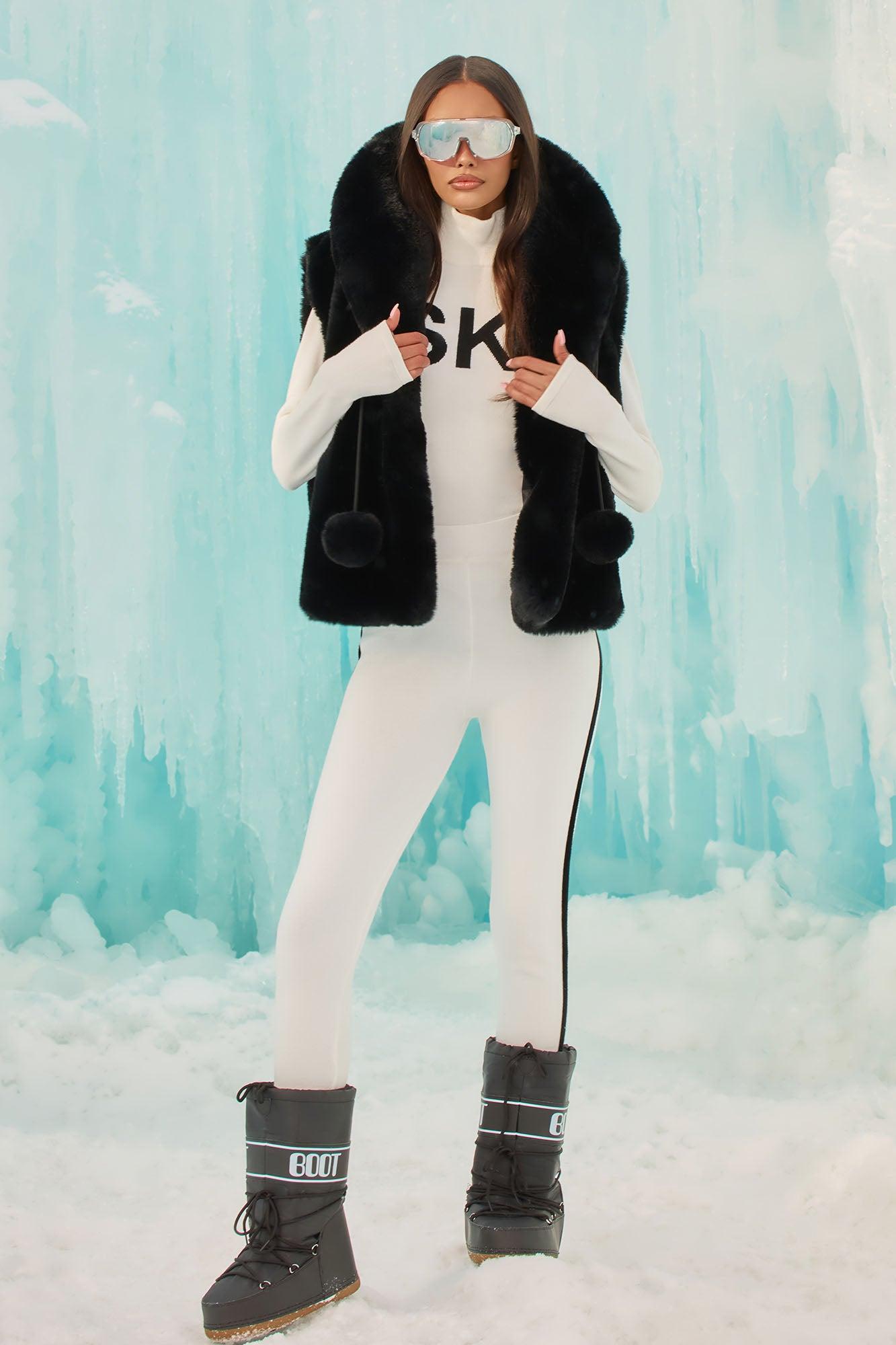 Winter Wonderland Faux Fur Vest - Black Product Image