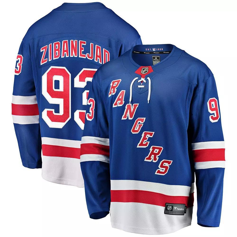 Men's Fanatics Branded Mika Zibanejad Blue New York Rangers Home Breakaway Player Jersey,  Product Image