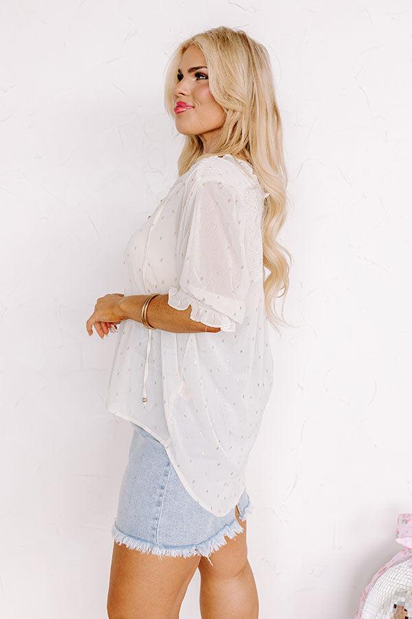 One To Remember Shift Top In White Curves Product Image