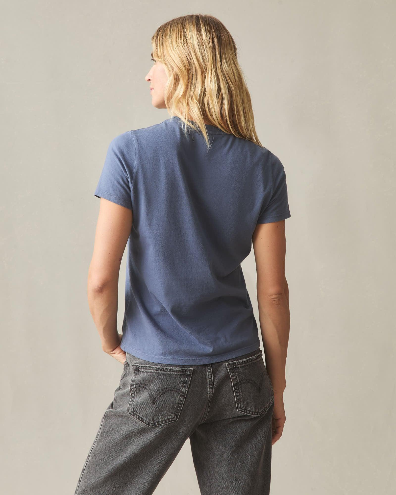 Women's Classic Cotton Crew Tee - Blue Jean Product Image