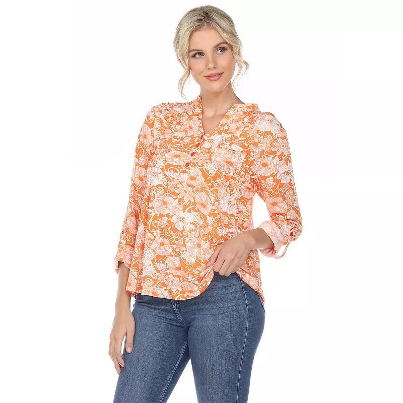 Womens Pleated Floral Print Blouse Product Image