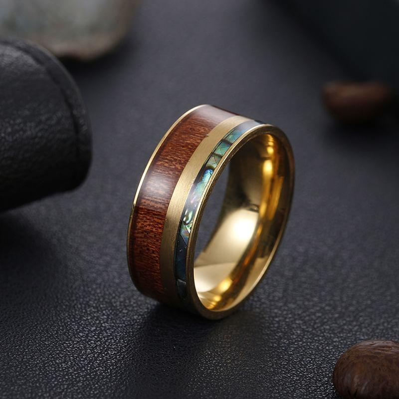 Wood Shell Inlay Ring Product Image