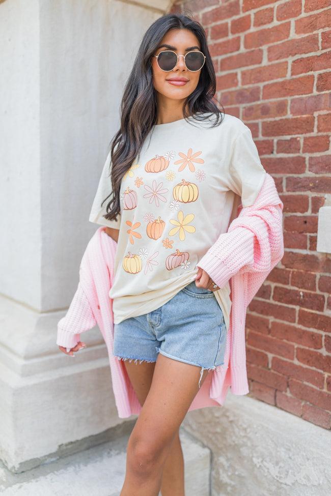 Pumpkin Daisy Cream Oversized Graphic Tee Product Image