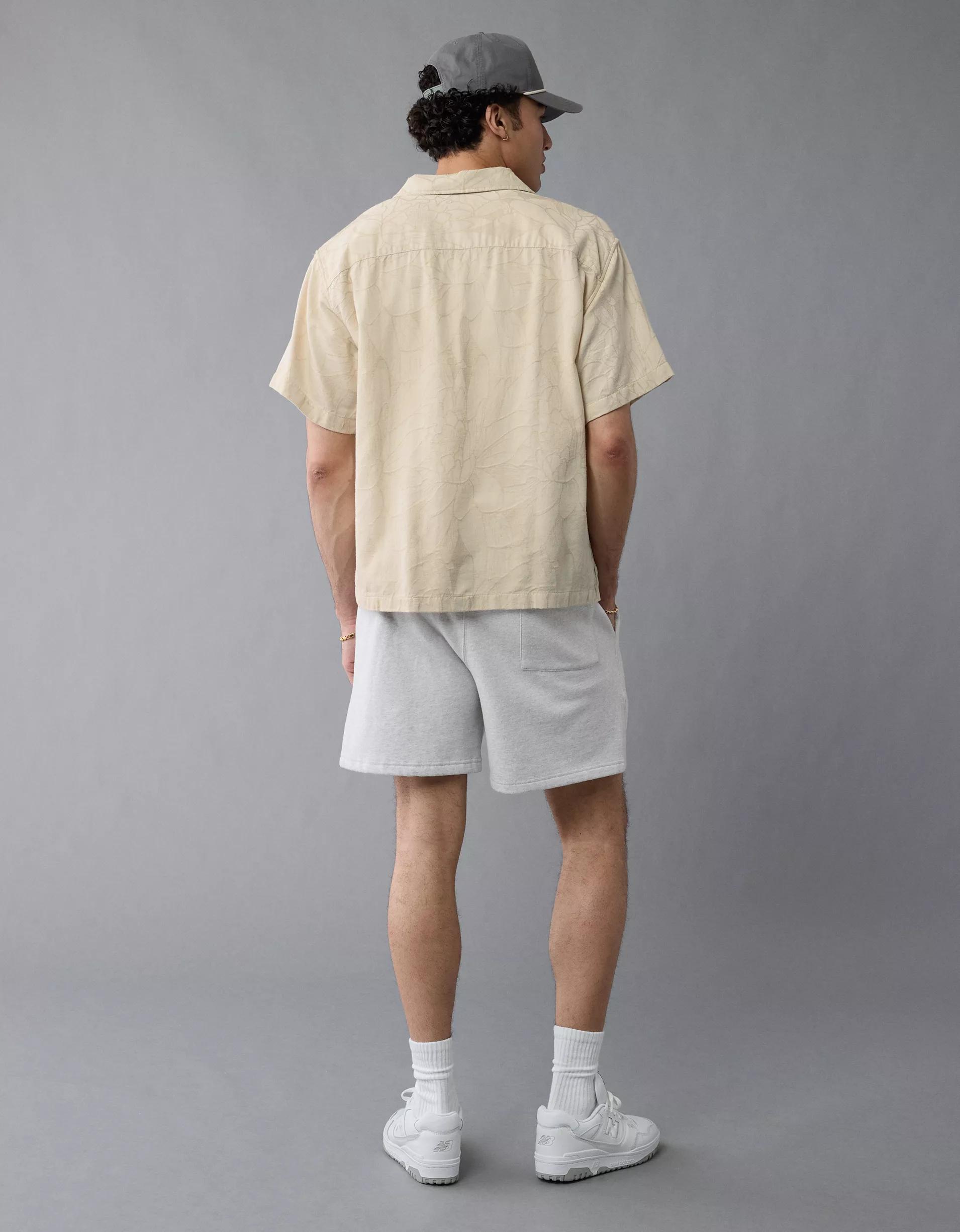 AE Poolside Linen-Blend Floral Button-Up Shirt Product Image